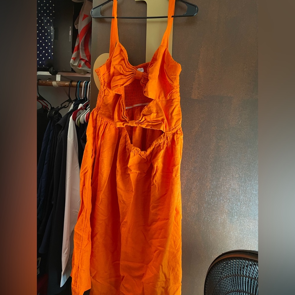 Plus size orange cut out dress
